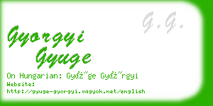 gyorgyi gyuge business card